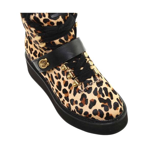 Coach Urban Leopard Hiker Combat Boots - New Size 6.5 - Picture 8 of 12